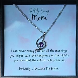 Silver and Purple Pendant Necklace